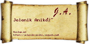 Jelenik Anikó névjegykártya